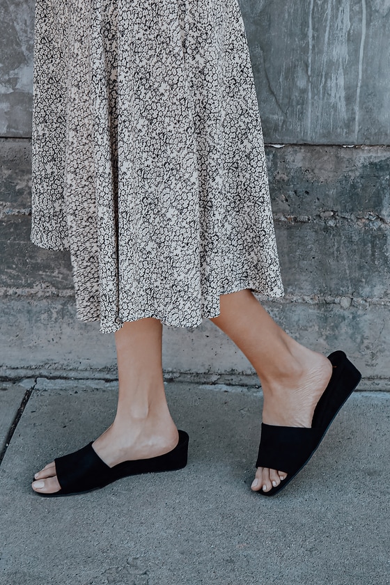 cute black wedge heels