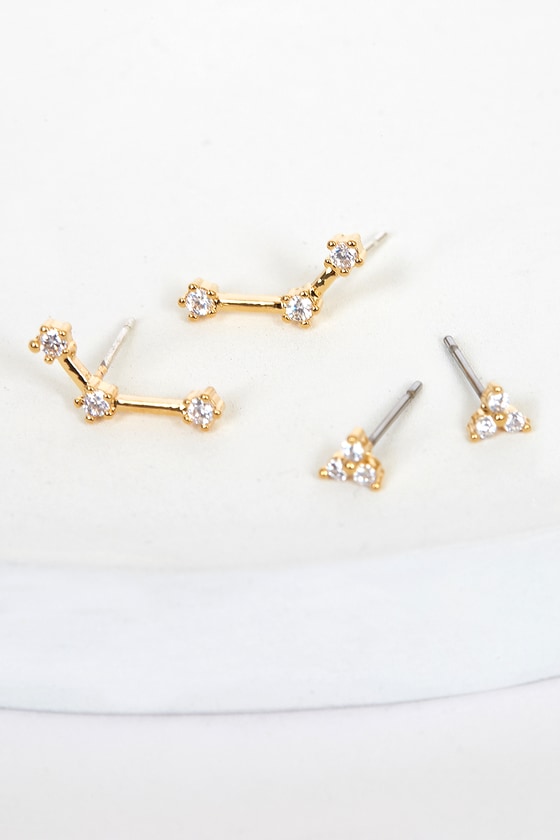 14KT Gold Earrings - Gold Earring Set - Constellation Earrings - Lulus