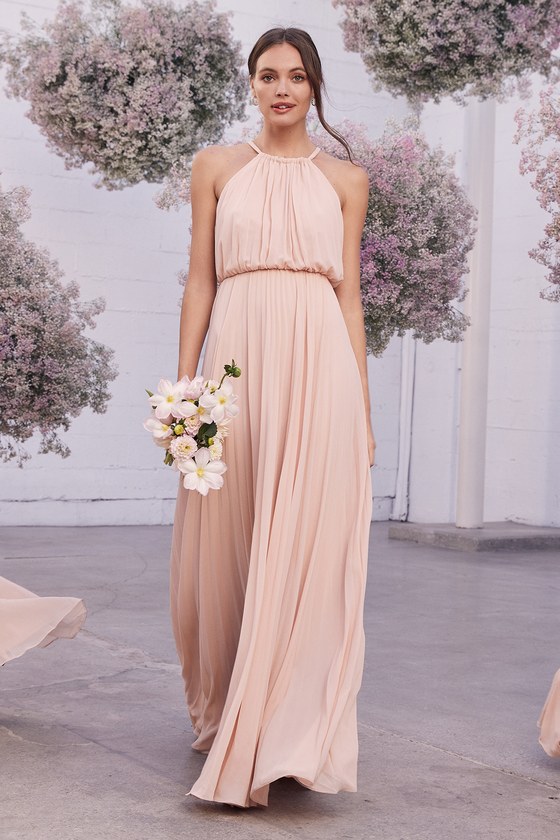 Lovely Blush Dress - Sleeveless Maxi Dress - Blush Maxi Dress - Lulus