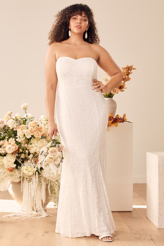 Always Be There White Lace Strapless Mermaid Maxi Dress, Purchasing Officer Brix Hotel Vacancy