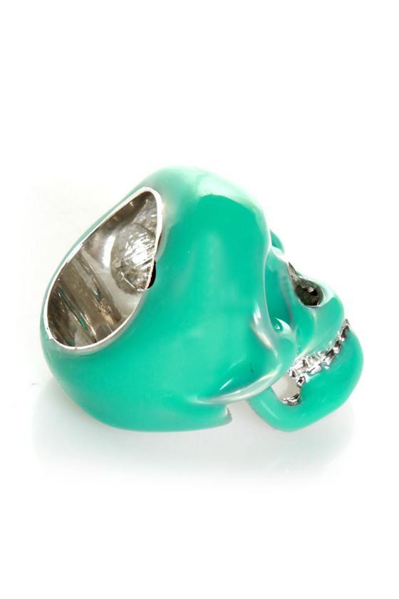 Mad Skulls Teal Skull Ring
