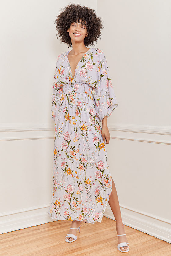 Happiness Abound Lavender Floral Print Maxi Dress 6