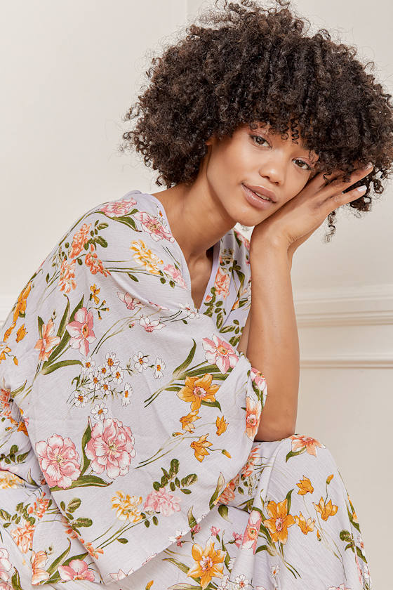 Happiness Abound Lavender Floral Print Maxi Dress 5