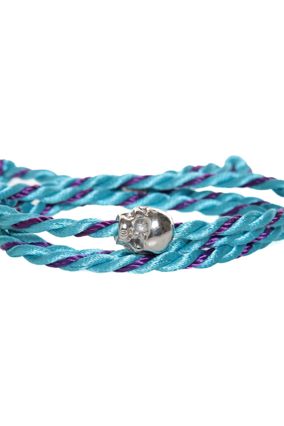 Skull's Out for Summer Blue and Purple Friendship Bracelet