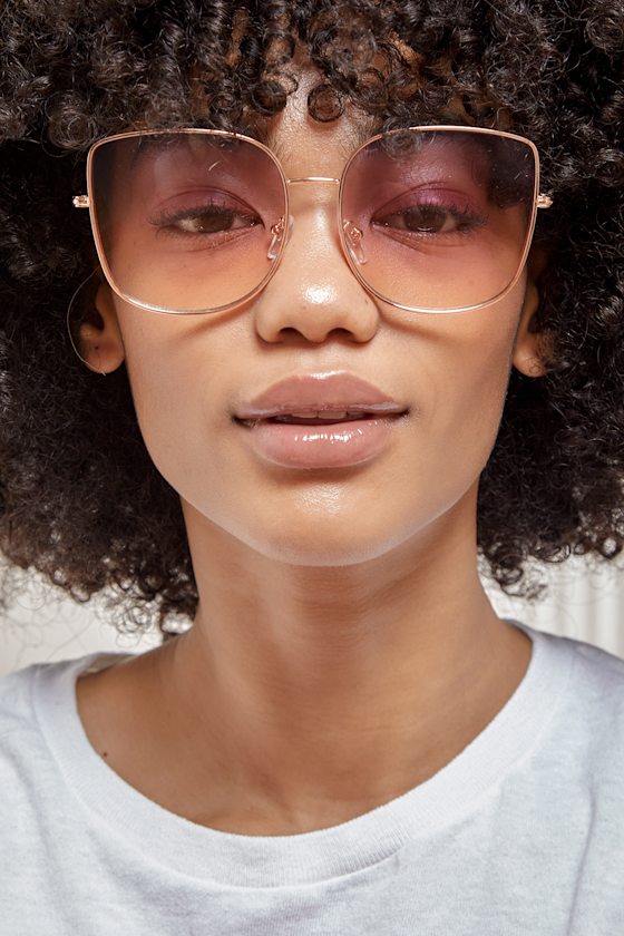 Cruising Along Rose Gold Oversized Sunglasses 5