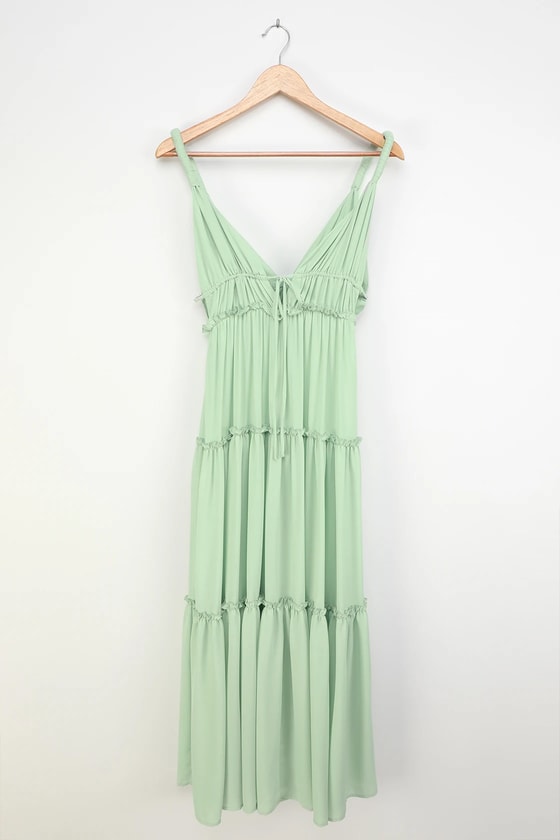 Mint Green Maxi Dress - Tiered Maxi Dress - Ruffled Maxi Dress - Lulus