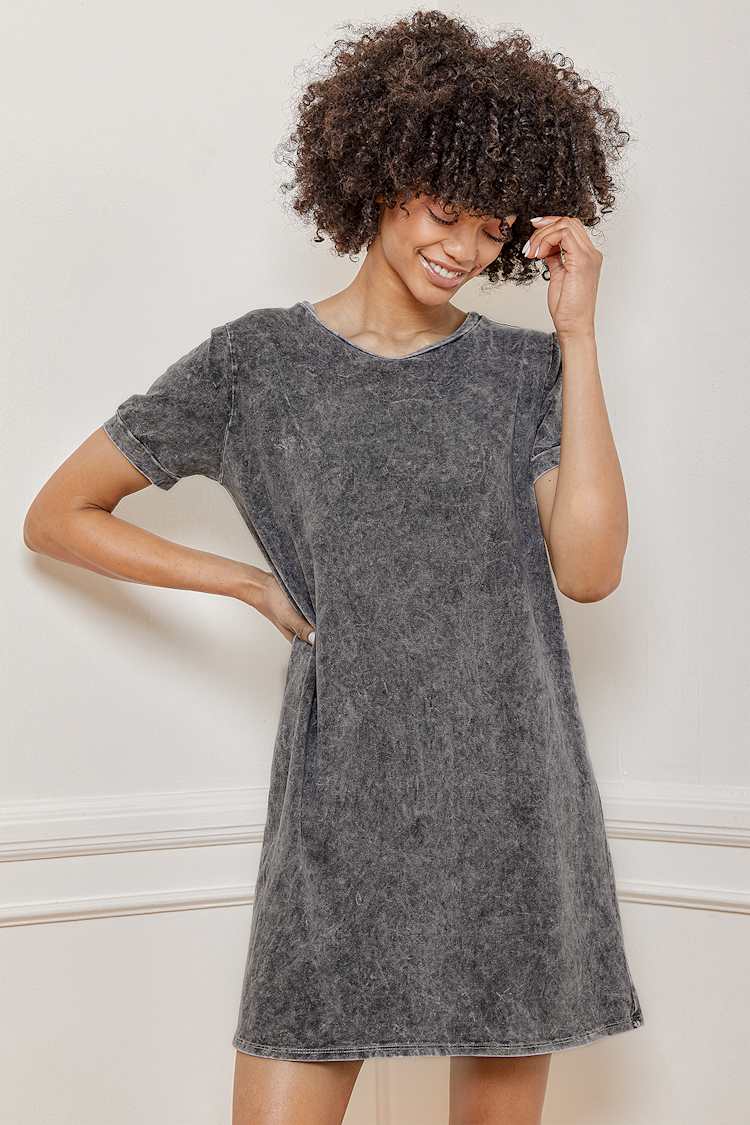 t shirt dress lulus Navy Blue T-Shirt Dress - Shift Dress - V-Neck Dress