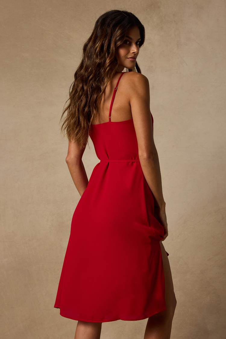 red midi bridesmaid dress Red Midi Bridesmaid Dresses
