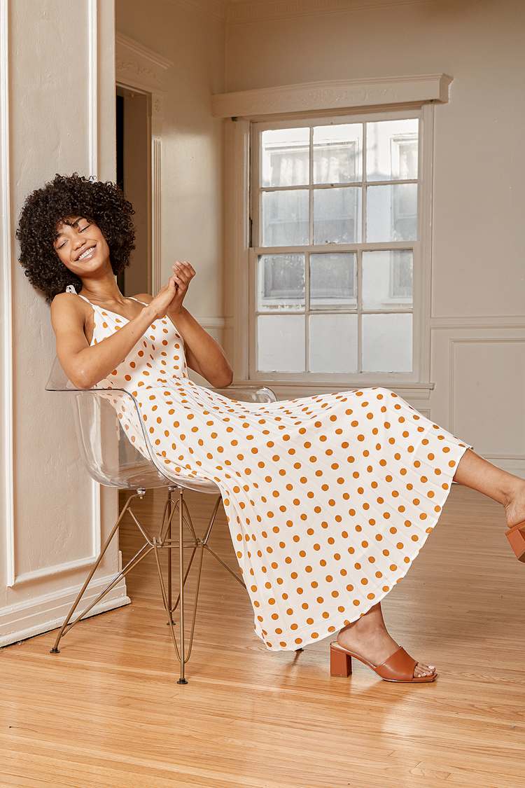 White Polka Dot Dress - Pleated Midi Dress - Tie-Strap Dress - Lulus White Polka Dot Dress - Pleated Midi Dress - Tie-Strap Dress - Lulus