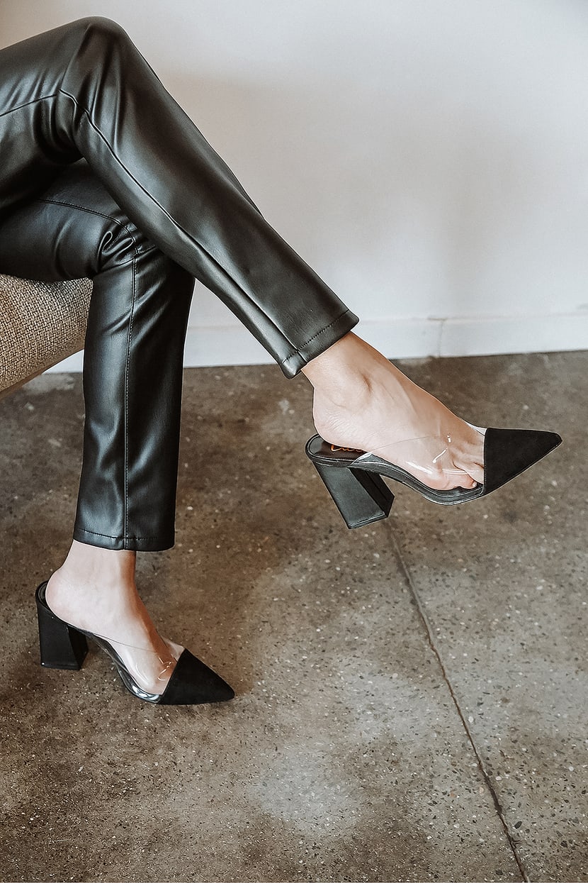 Black Suede Pointed-Toe Pumps | Womens | 5 (Available in 9, 8.5, 8, 7.5, 7, 6, 5.5, 11) | Lulus Exclusive | High Heels | Clogs & Mule Pumps
