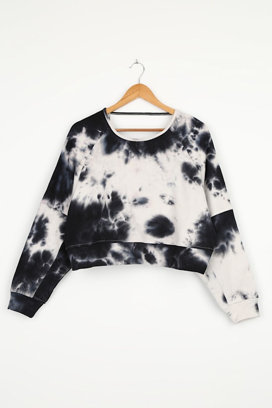 Twist Connection Midnight Tie-Dye Backless Cropped Sweater Top 2