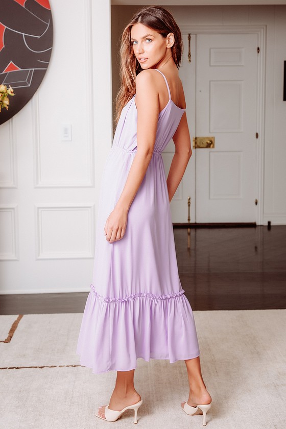 Lavender Midi Dress - Ruffled Midi Dress - Tiered Midi Dress - Lulus