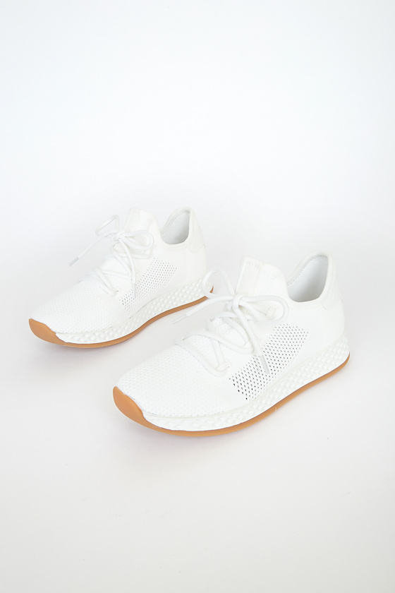 Ophelia White Knit Sneakers 1