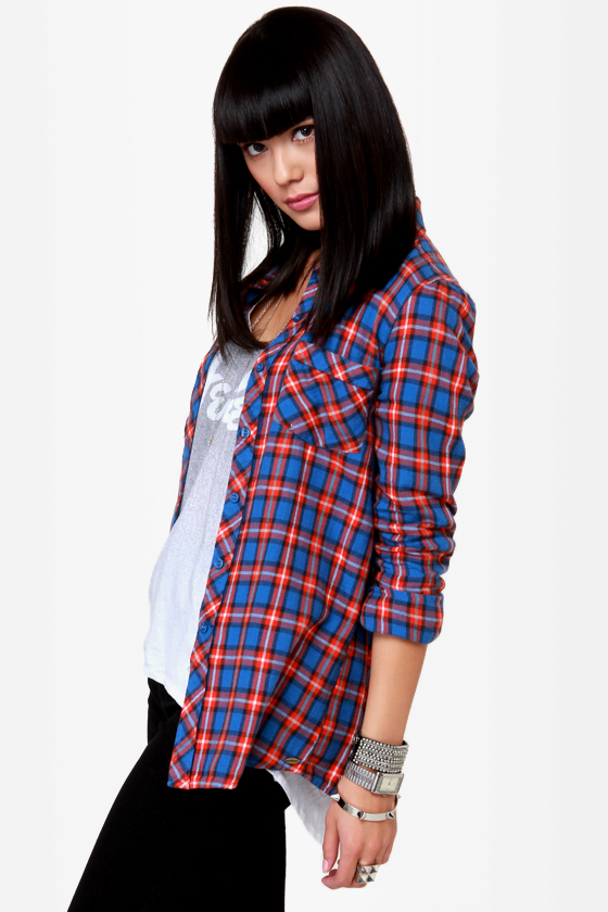 O\\\'Neill Free Style Plaid Button-Up Top