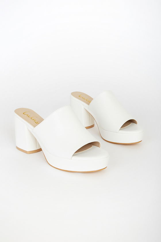 White Platform Mules - High-Heel Sandals - Cute Mules - Lulus