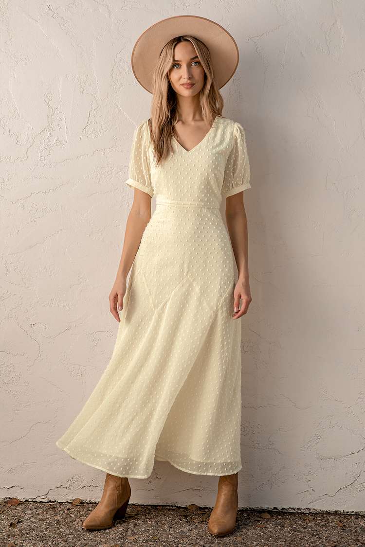 maxi dress with front split V-Neck Spaghetti Straps Front Split Ruffles Maxi Dress