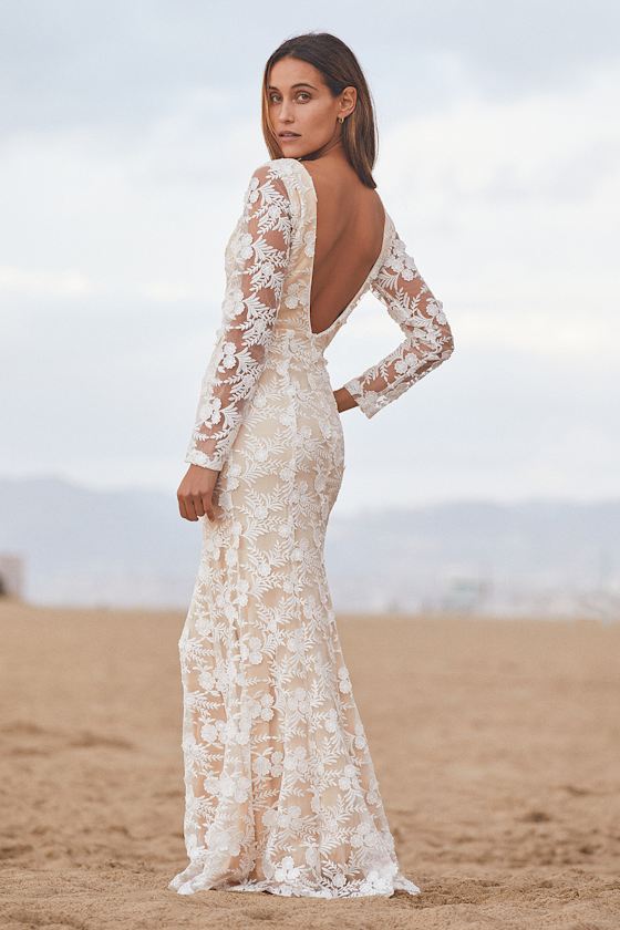 Make a Promise White Embroidered Lace Long Sleeve Maxi Dress 5