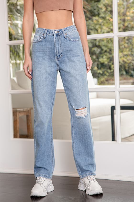 Just Black Jeans Light Wash Jeans High Rise Jeans Lulus