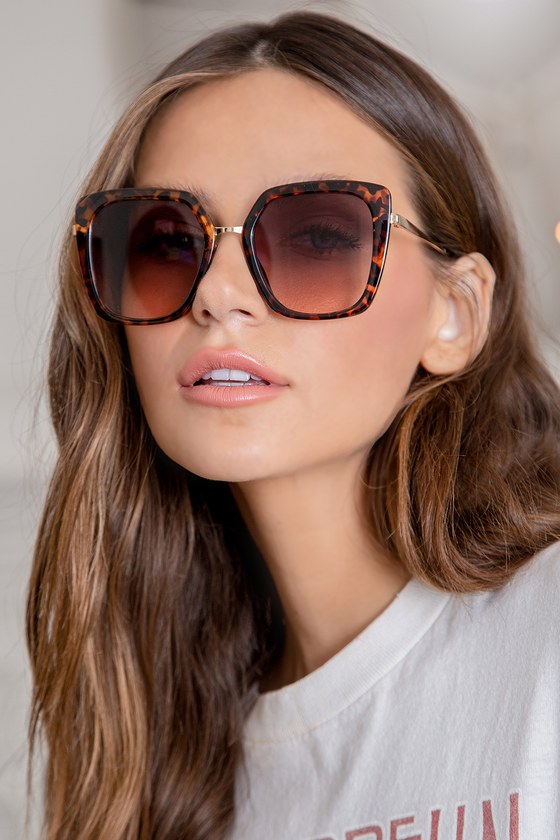 Tortoise Sunglasses Square Sunglasses Oversized Sunglasses Lulus