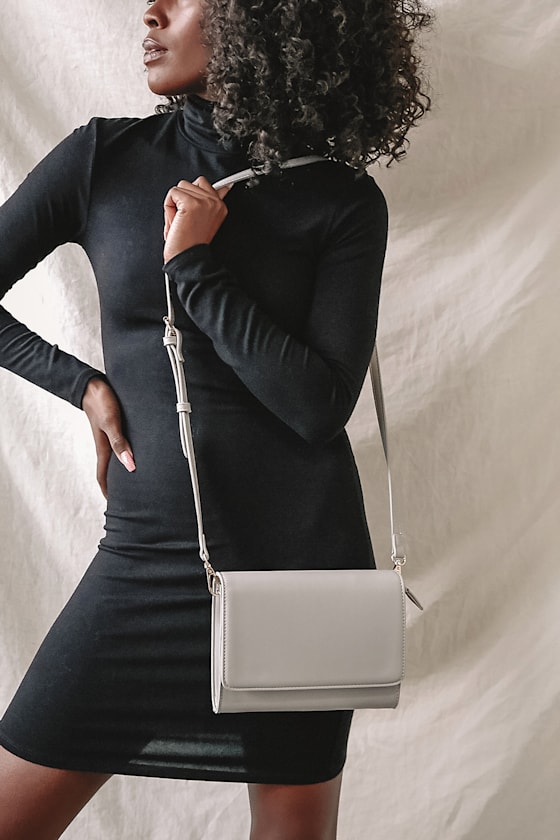 Cute Grey Handbag Faux Leather Bag Crossbody Bag Waist Bag Lulus