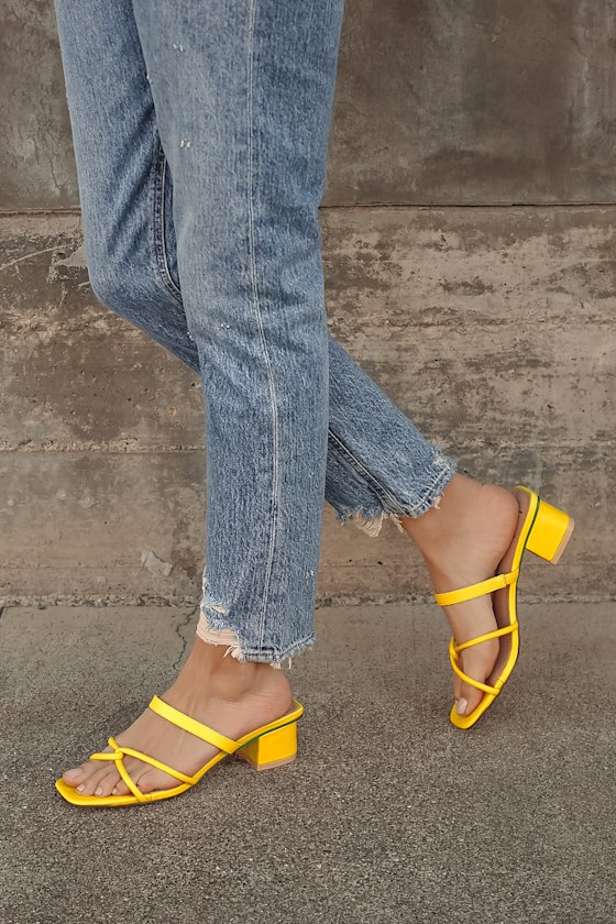 Leylia Yellow High Heel Sandals 1