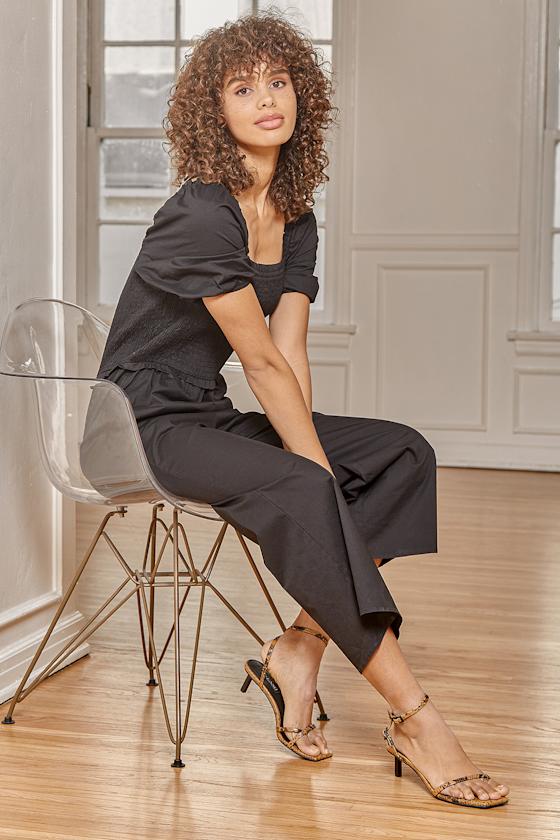 Black Jumpsuit - Wide-Leg Jumpsuit 