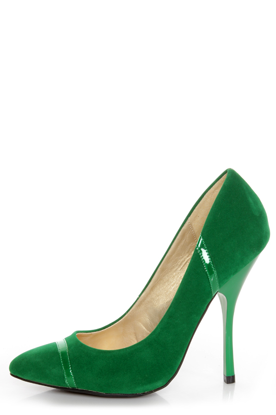 Shoe Republic LA Silva Jade Green Pointed Pumps