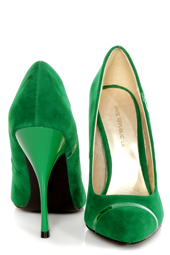 Shoe Republic LA Silva Jade Green Pointed Pumps