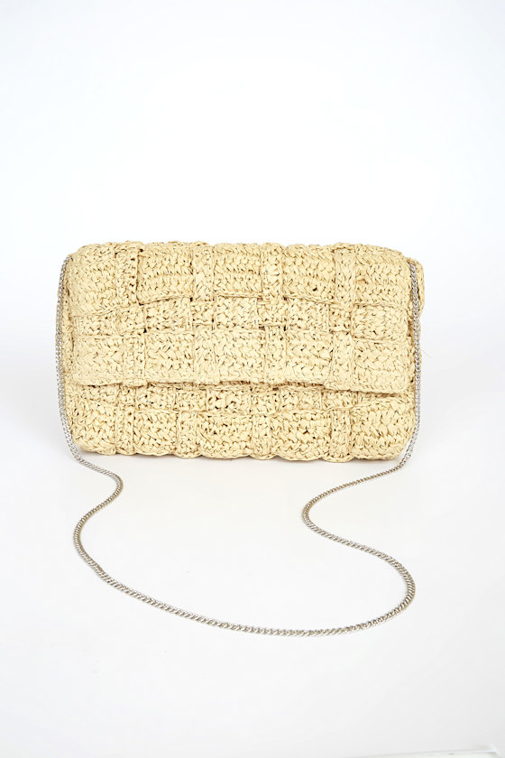 Trip for Two Beige Straw Clutch 7