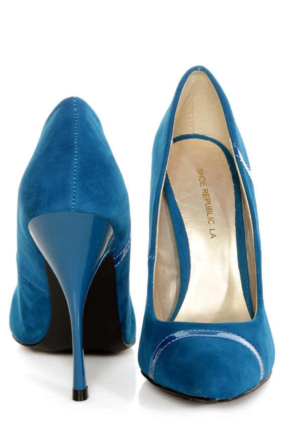 Shoe Republic LA Silva Teal Blue Pointed Pumps