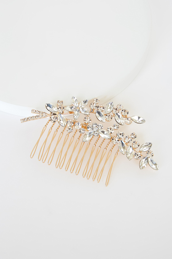 Perfect Finale Gold Rhinestone Barrette 1