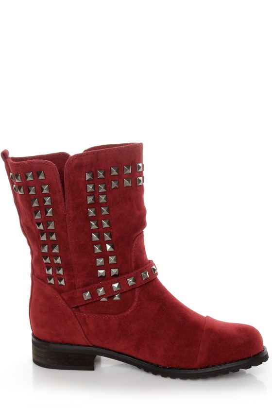 red wine ankle boots