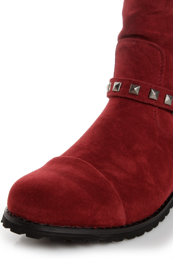 red wine ankle boots