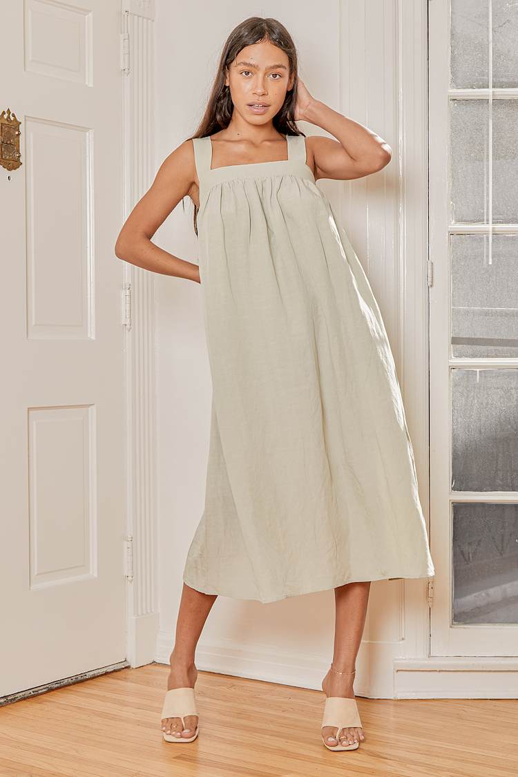 Sage Green Midi Dress - Shift Midi Dress - Linen Midi Dress - Lulus Sage Green Midi Dress - Shift Midi Dress - Linen Midi Dress - Lulus
