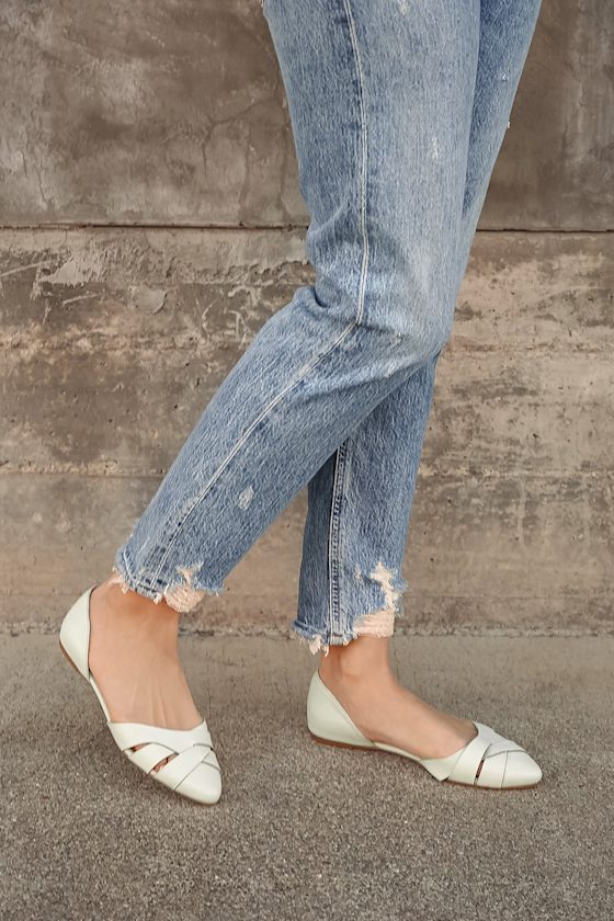 womens ivory flats