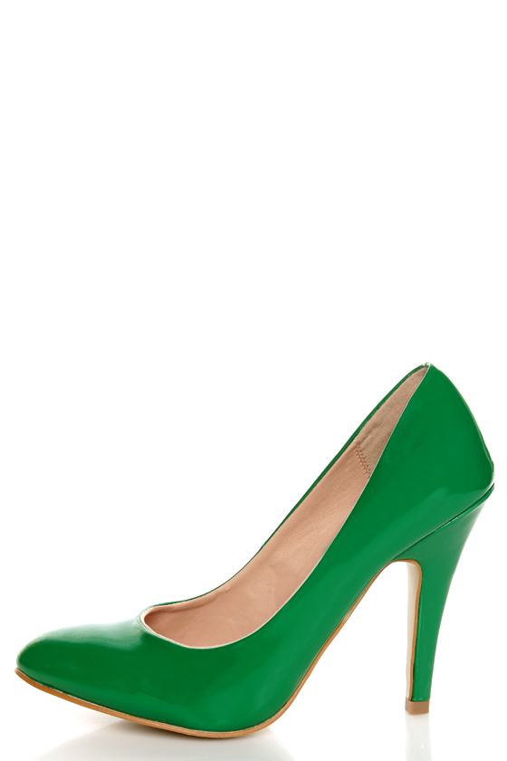 Mixx Rosemary Green Patent Pumps
