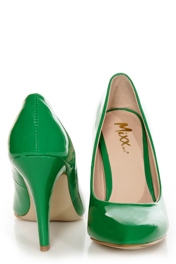Mixx Rosemary Green Patent Pumps