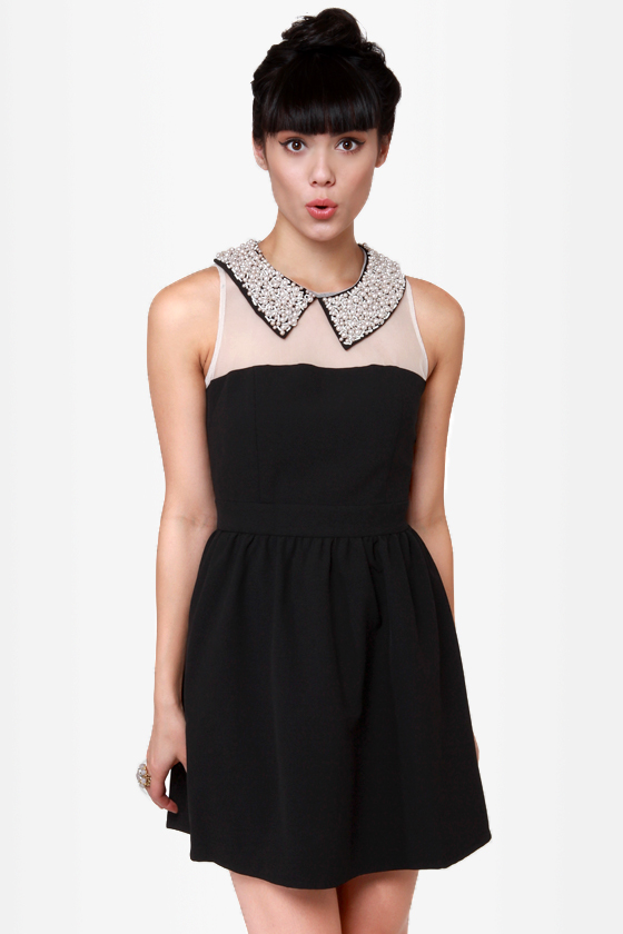 Darling Ellen Beaded Black Dress