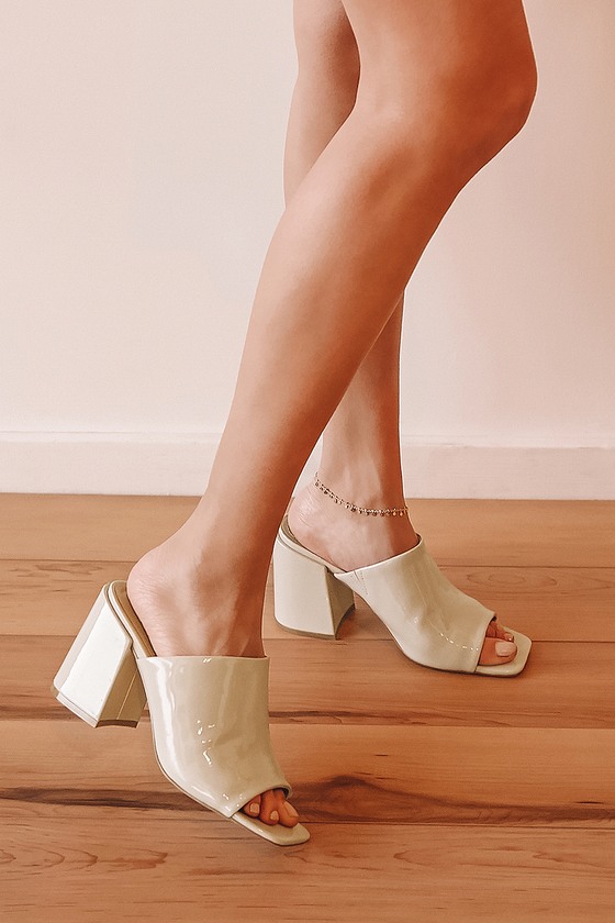 open toe slide heel