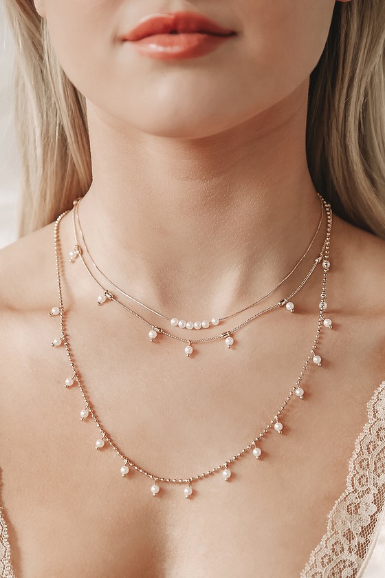 Dune Pearl Lariat Necklace