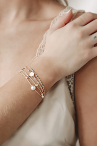Charm Appeal Gold and Pearl Layered Bracelet 1
