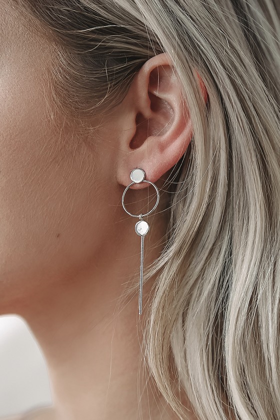 Silver Earrings Drop Earrings Minimalist Silver Drop Earrings