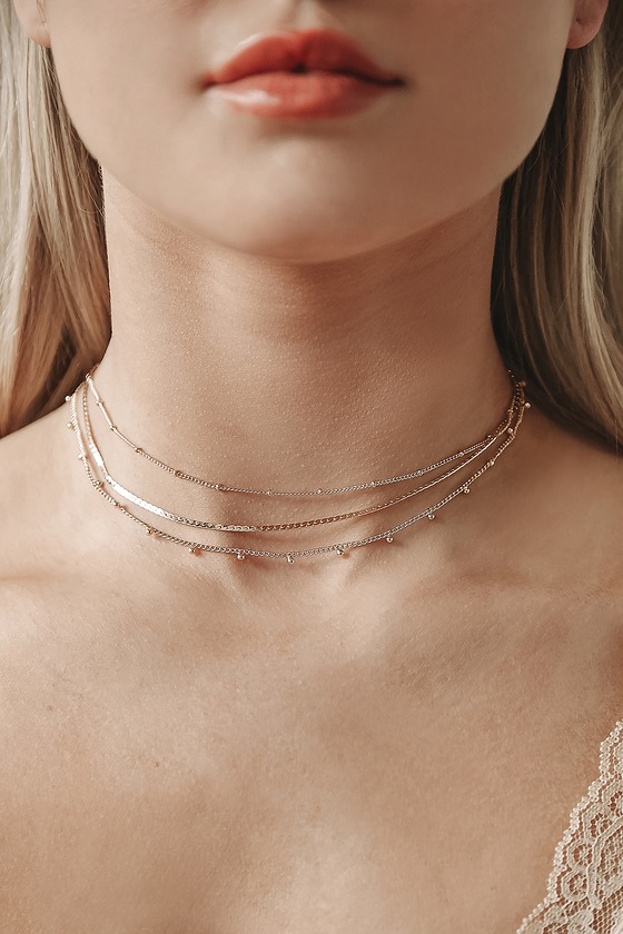 Choker layered necklace set hotsell