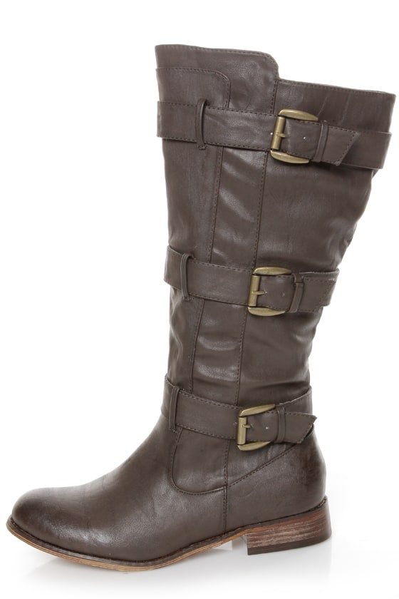 Cowgirl 2 Brown Belted Riding Boots - $47.00 - Lulus