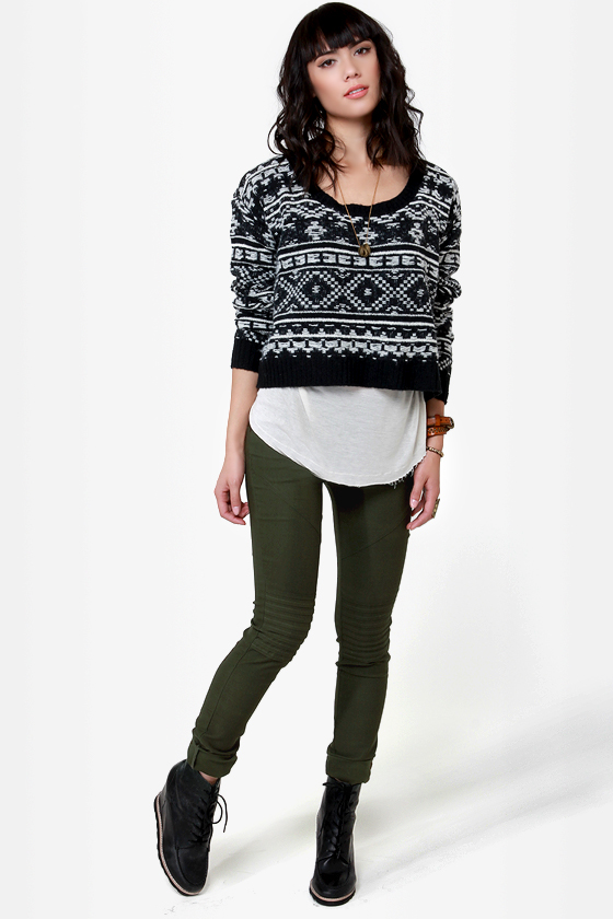 Down for Whatever Olive Green Skinny Pants