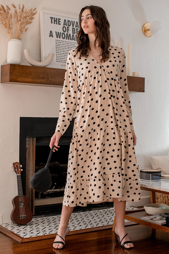 Pretty Lavish Dotty Day Dress - Polka Dot Dress - Maxi Dress - Lulus