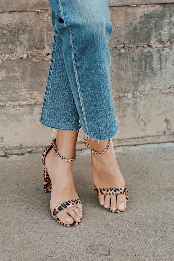 Taylor Leopard Suede Ankle Strap Heels 1