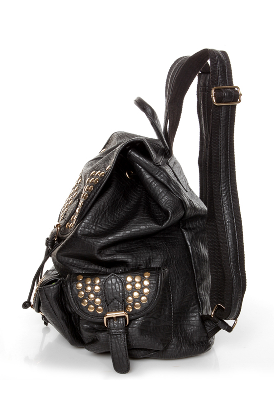 Get In Shine Studded Black Backpack