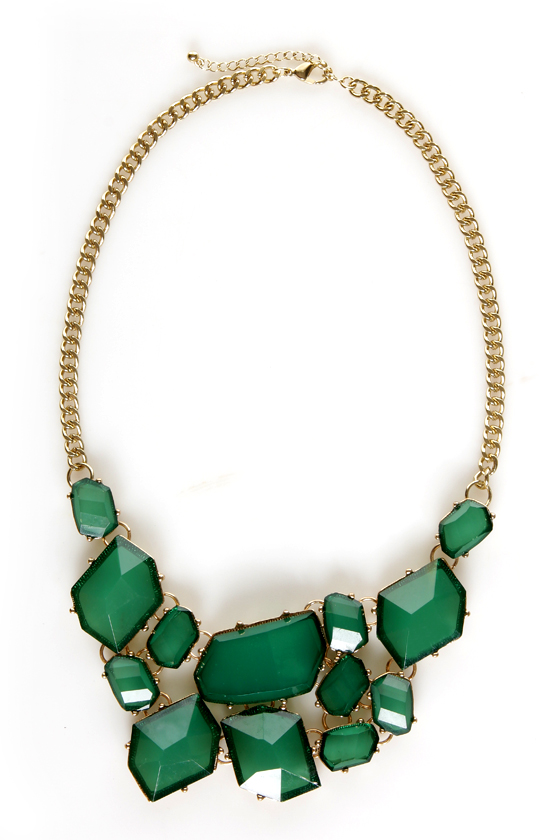 Off to See the Wizard Green Statement Necklace