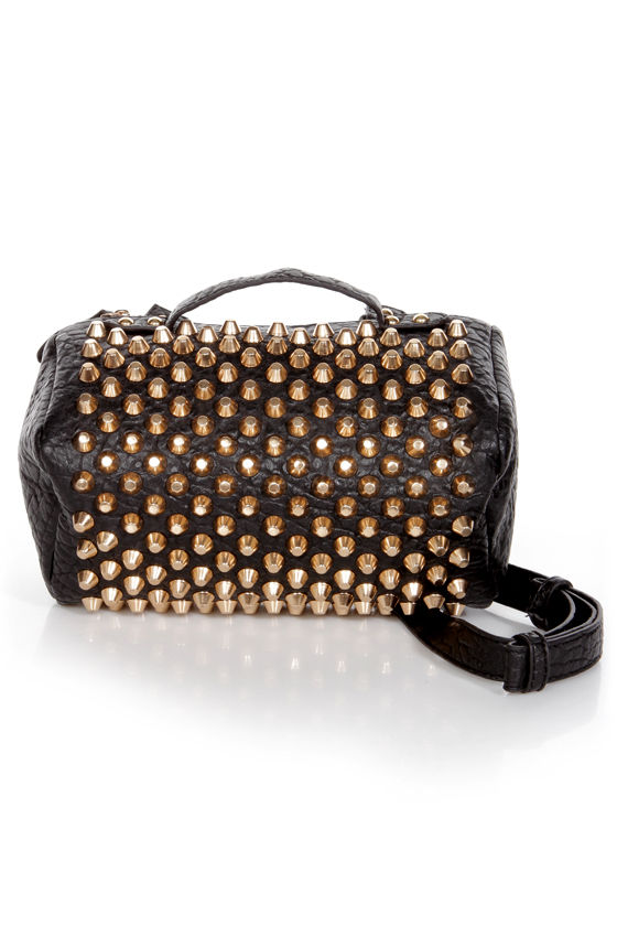 Prada Pattina Black Calf Leather Studded Flap Chain Crossbody Bag – Queen  Bee of Beverly Hills